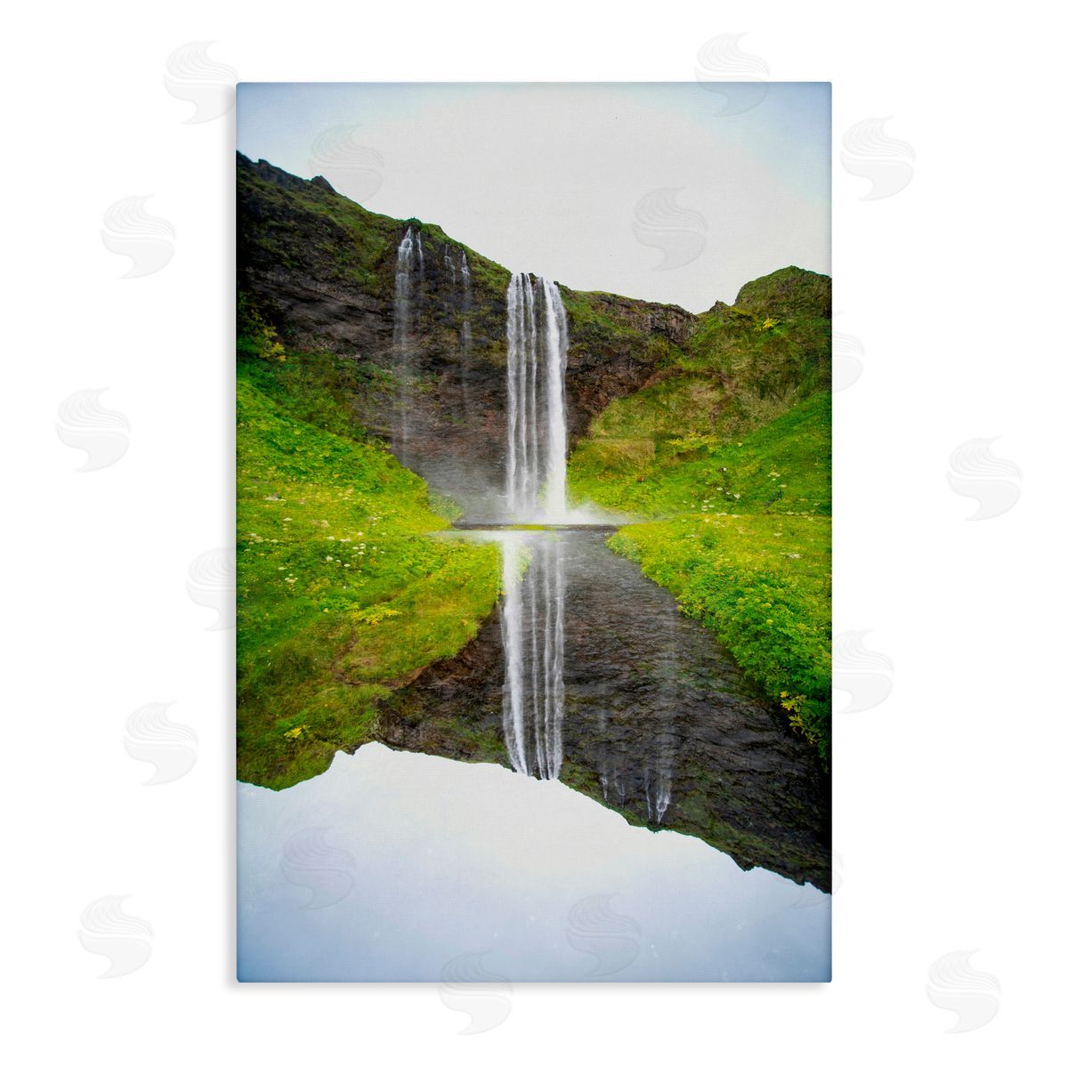 Robin Vandenabeele Lush Waterfall Reflection Canvas Wall Art Print