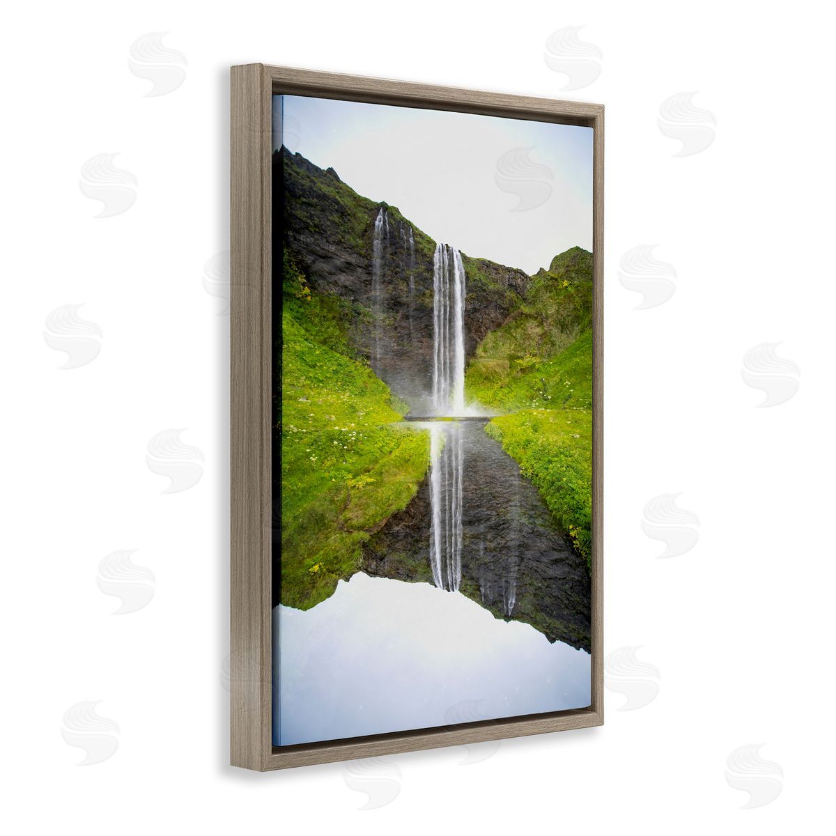 Robin Vandenabeele Lush Waterfall Reflection Canvas Wall Art Print