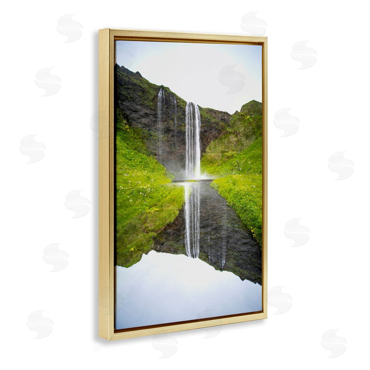 Robin Vandenabeele Lush Waterfall Reflection Canvas Wall Art Print