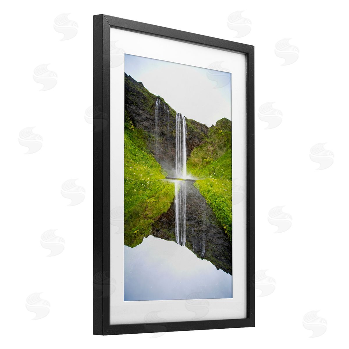 Robin Vandenabeele Lush Waterfall Reflection Canvas Wall Art Print