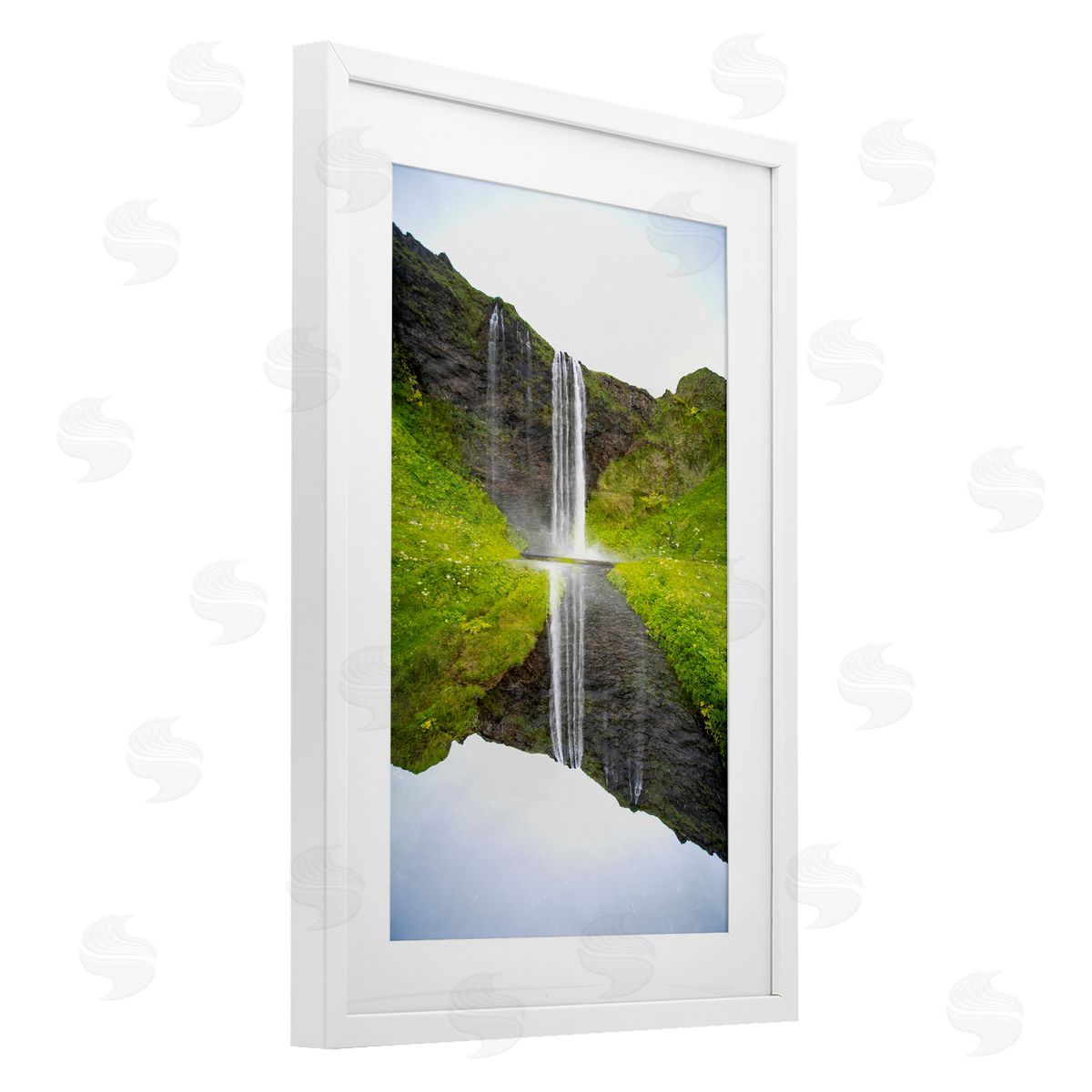 Robin Vandenabeele Lush Waterfall Reflection Canvas Wall Art Print