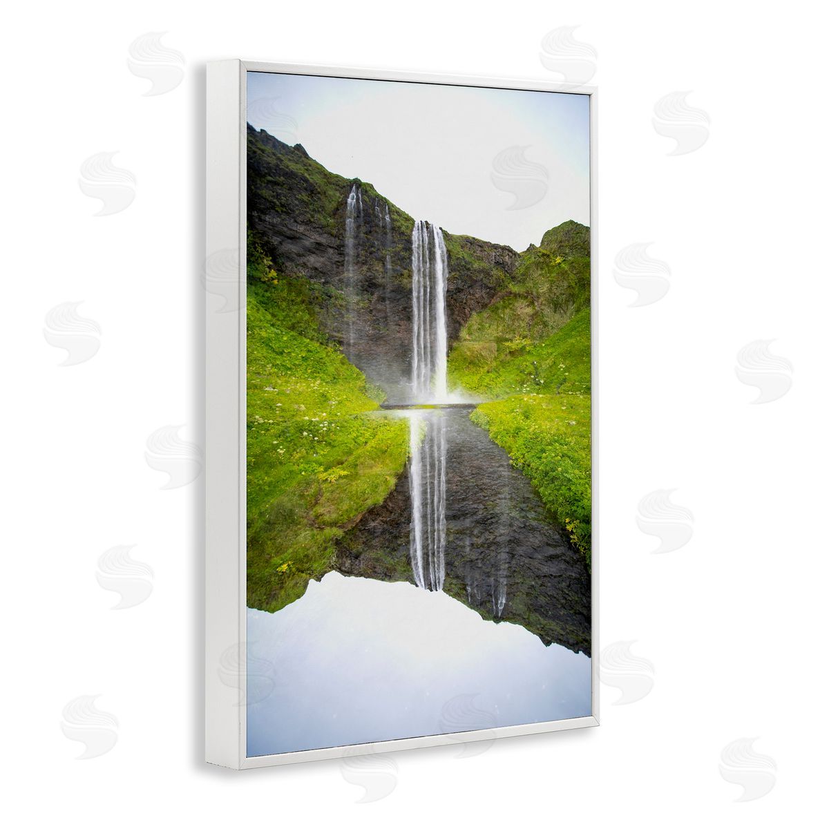 Robin Vandenabeele Lush Waterfall Reflection Canvas Wall Art Print