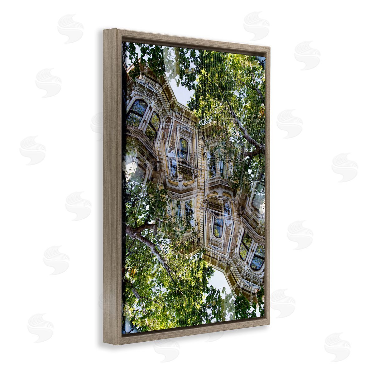 Robin Vandenabeele Buildings In Trees Surrealism Canvas Wall Art Print