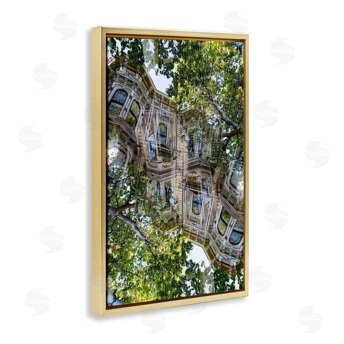 Robin Vandenabeele Buildings In Trees Surrealism Canvas Wall Art Print