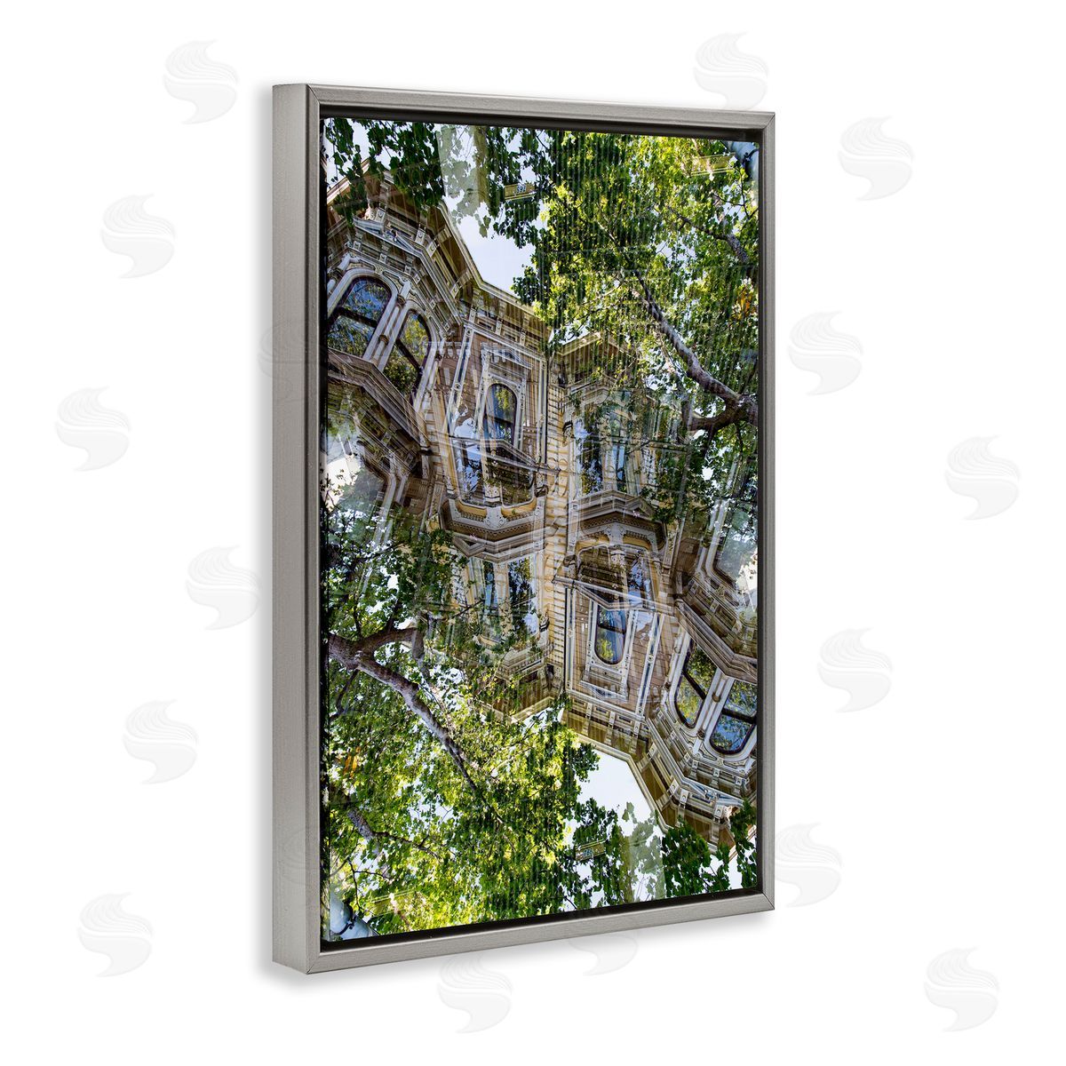 Robin Vandenabeele Buildings In Trees Surrealism Canvas Wall Art Print