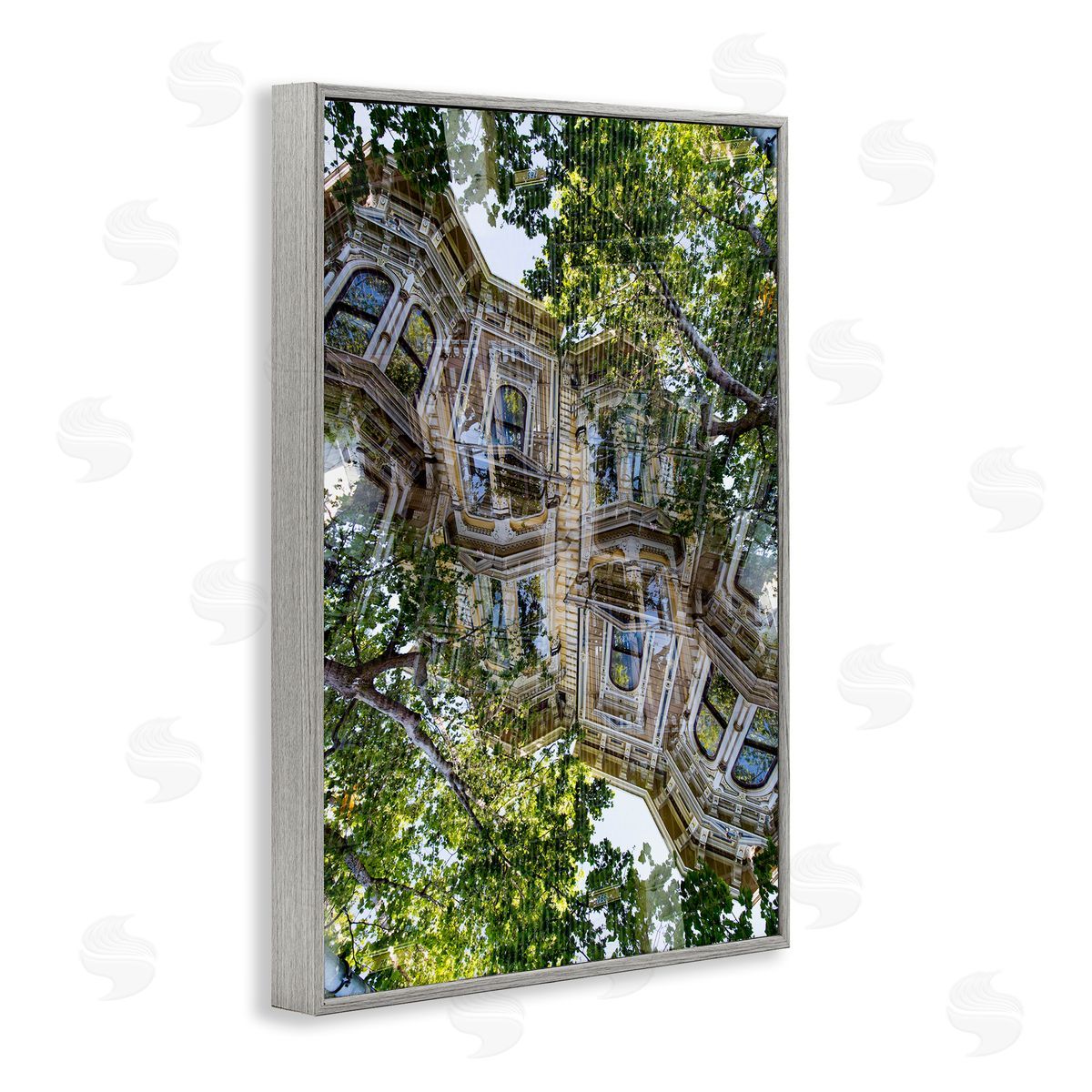 Robin Vandenabeele Buildings In Trees Surrealism Canvas Wall Art Print