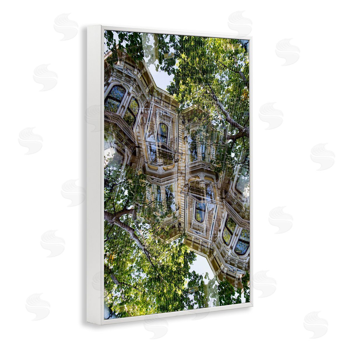 Robin Vandenabeele Buildings In Trees Surrealism Canvas Wall Art Print