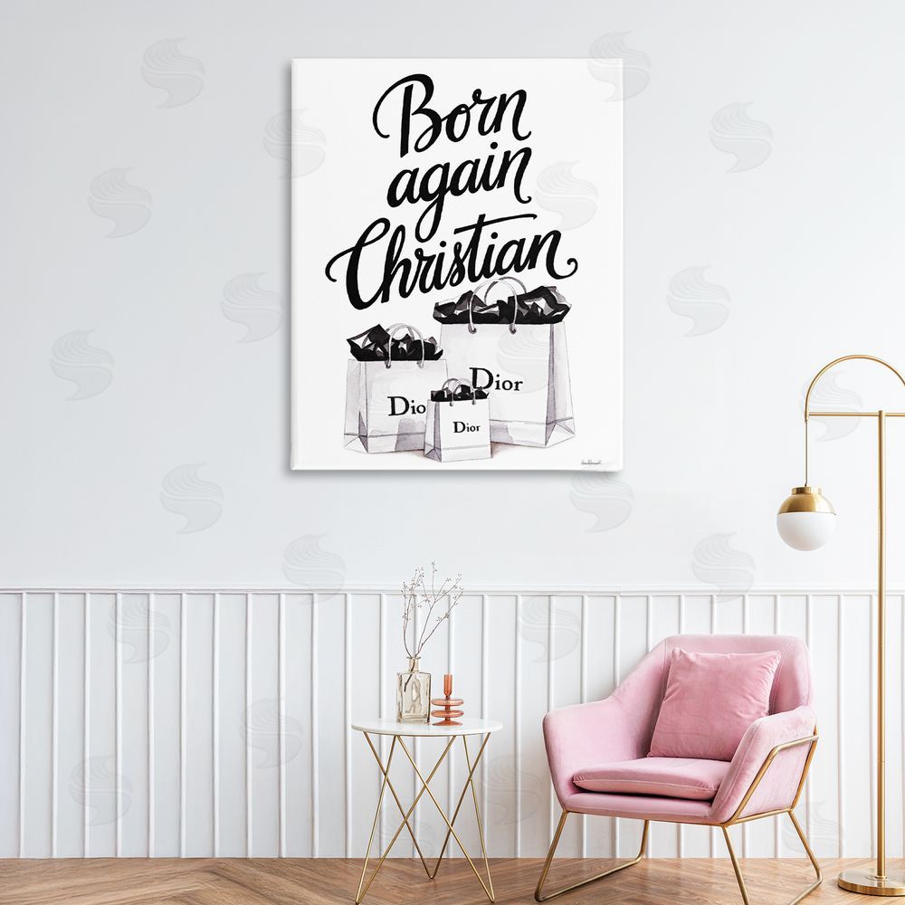 Amanda Greenwood Christian & Shopping Bags Stretched Canvas Wall Art Print in Room