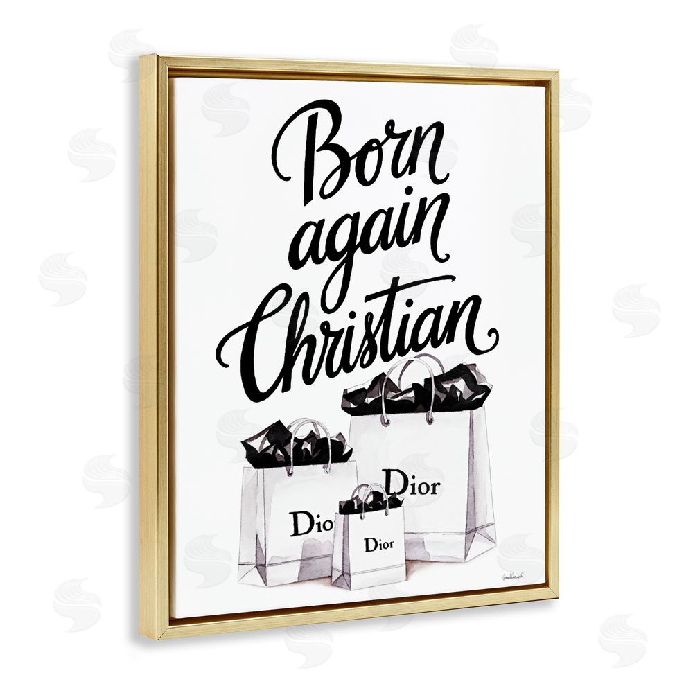 Amanda Greenwood Christian & Shopping Bags Gold Floating Frame Canvas Wall Art Print