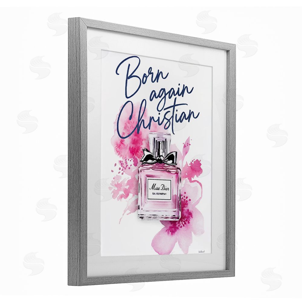 Amanda Greenwood Born Again Christian with Fragrance Gray Framed Print Under Glass Wall Art