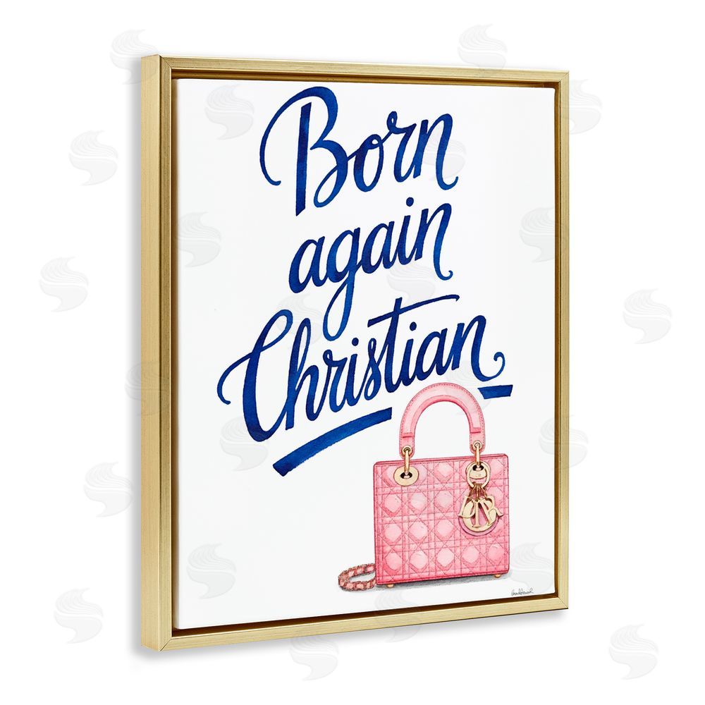 Amanda Greenwood Glam Born Again Christian Gold Floating Frame Canvas Wall Art Print