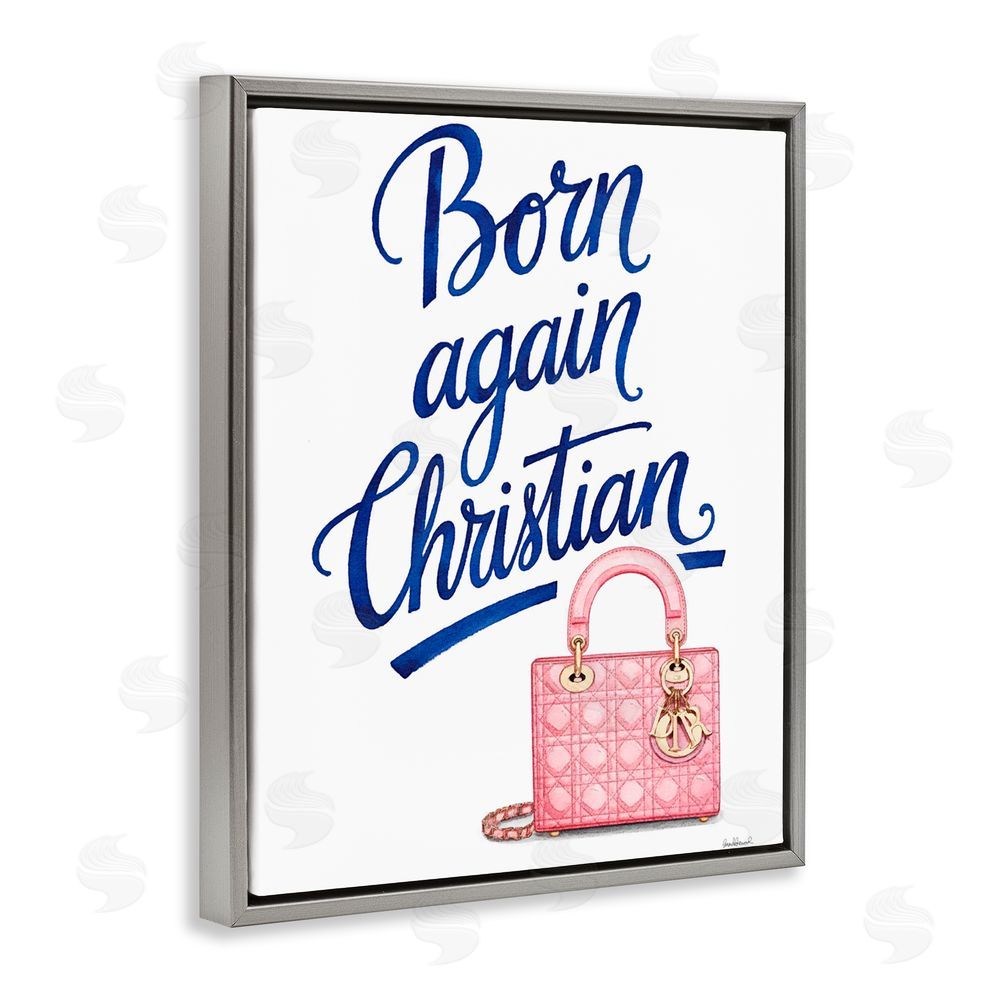 Amanda Greenwood Glam Born Again Christian Gray Floating Frame Canvas Wall Art Print