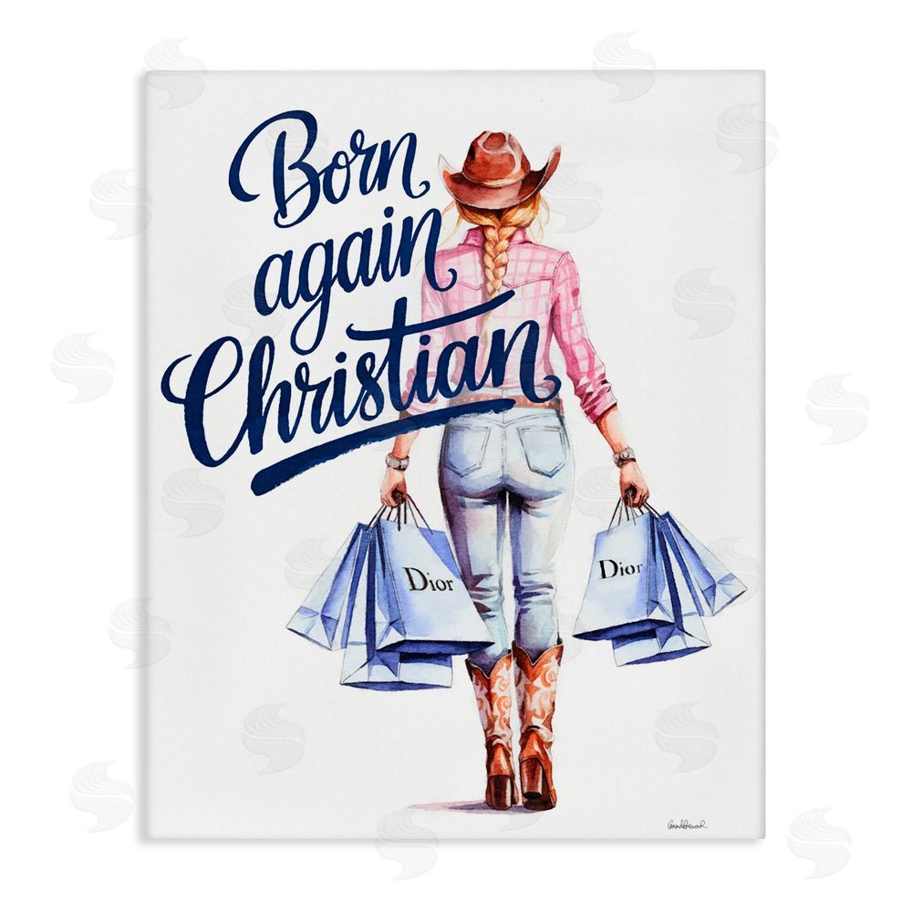 Amanda Greenwood Born Again Christian Cowgirl Stretched Canvas Wall Art Print