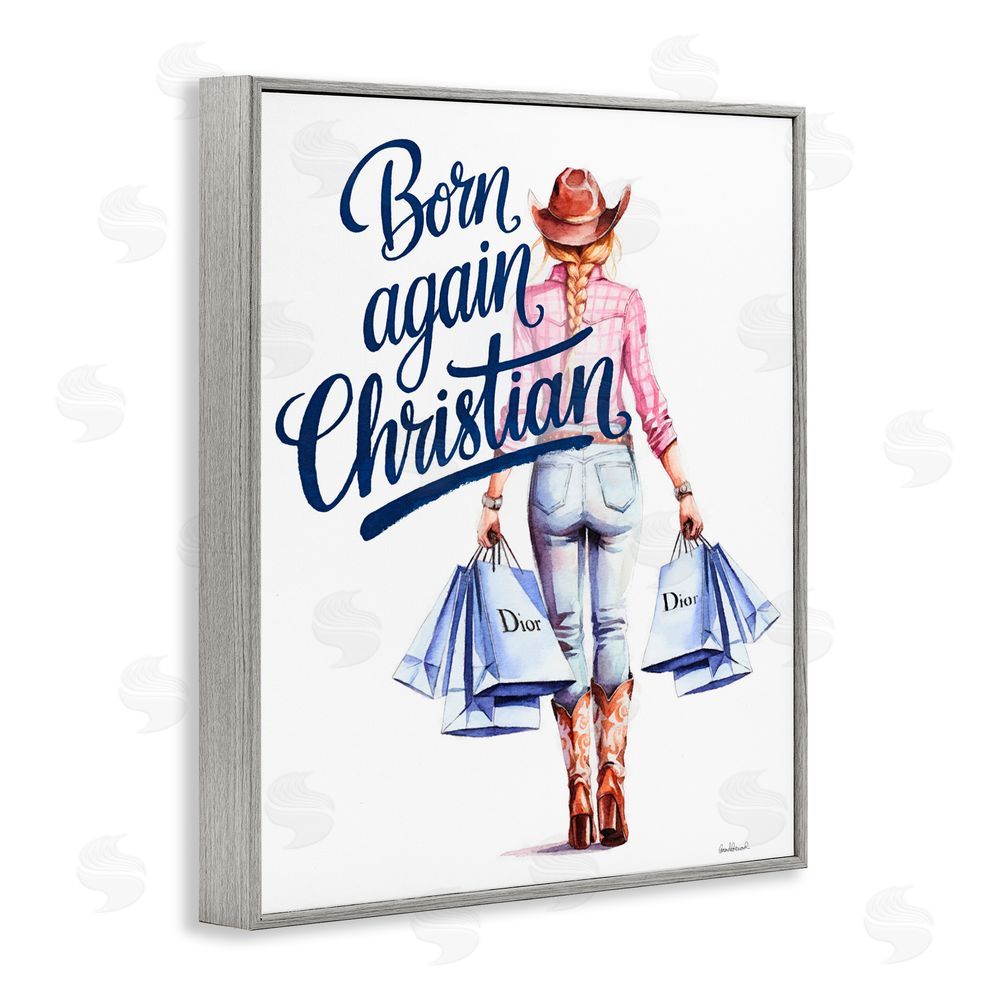 Amanda Greenwood Born Again Christian Cowgirl Gray Framed Giclee Print Wall Art