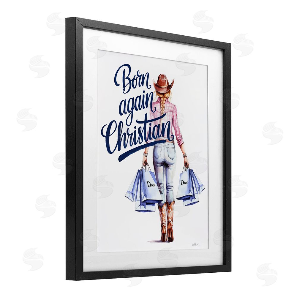 Amanda Greenwood Born Again Christian Cowgirl Black Framed Print Under Glass Wall Art