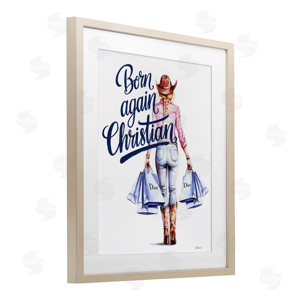 Amanda Greenwood Born Again Christian Cowgirl Brown Framed Print Under Glass Wall Art