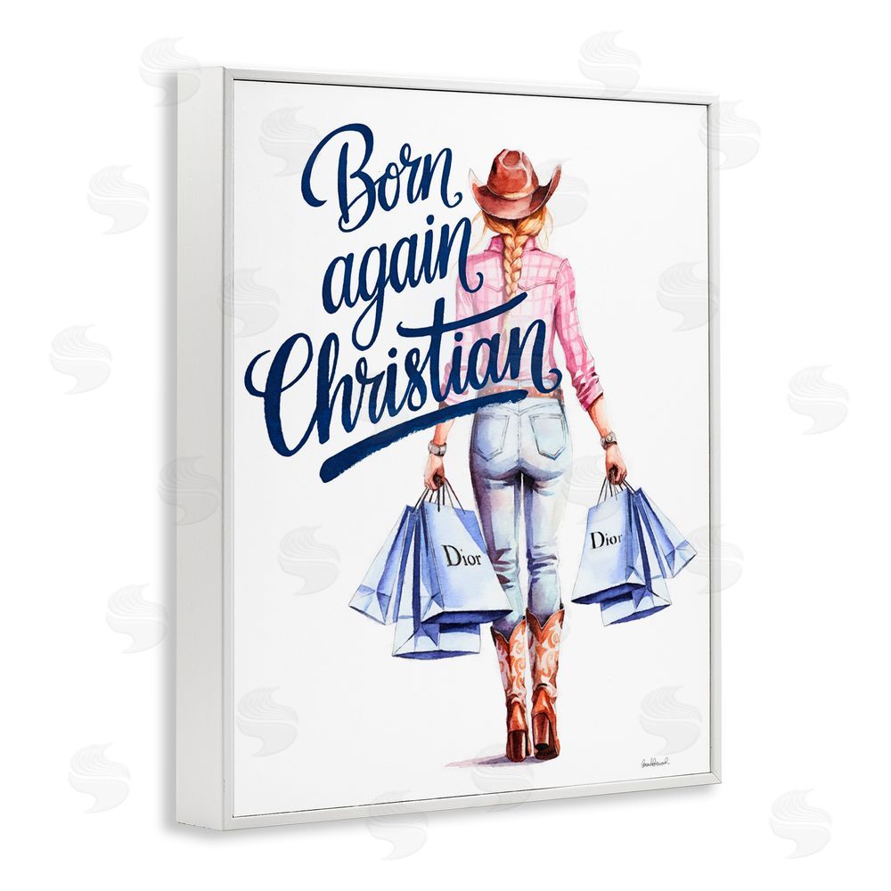 Amanda Greenwood Born Again Christian Cowgirl White Framed Giclee Print Wall Art