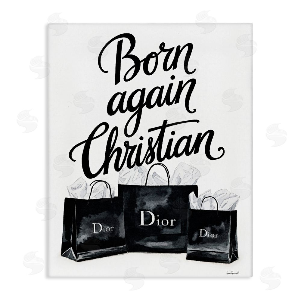 Amanda Greenwood Shopping Born Again Christian Stretched Canvas Wall Art Print