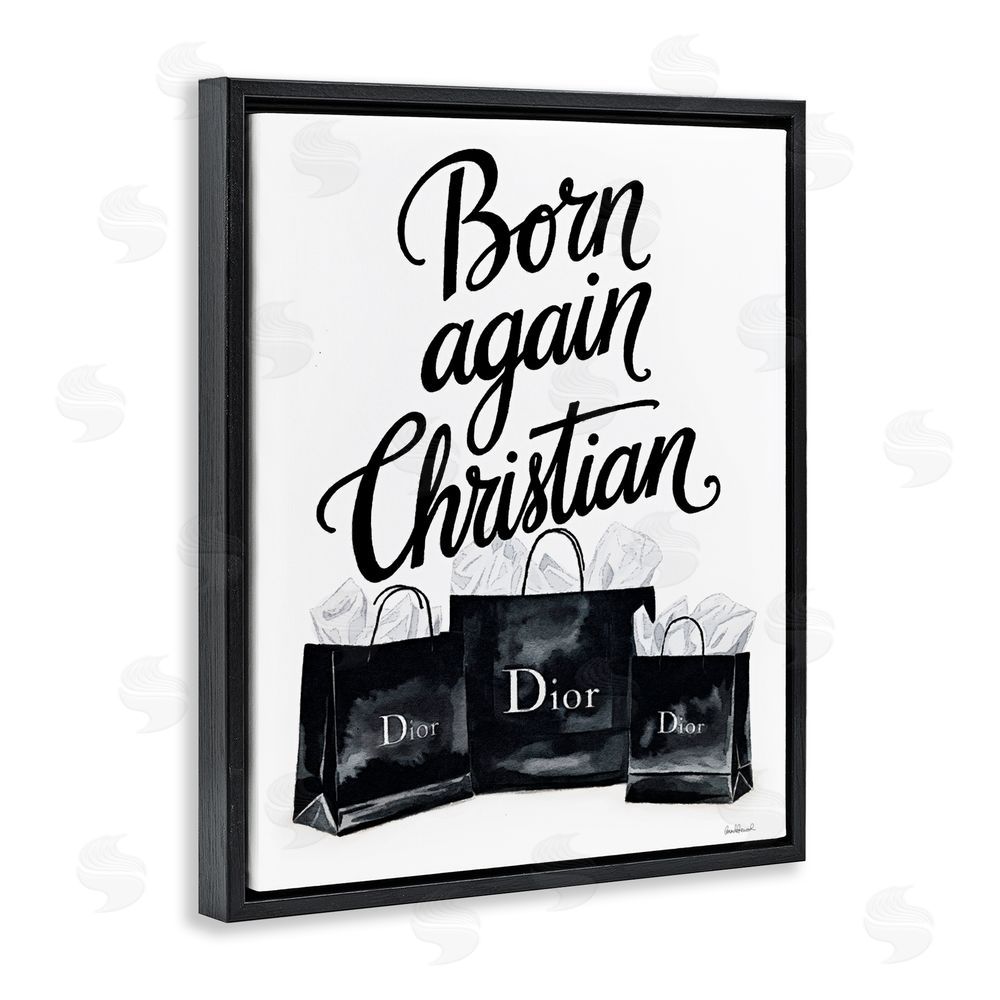Amanda Greenwood Shopping Born Again Christian Black Floating Frame Canvas Wall Art Print