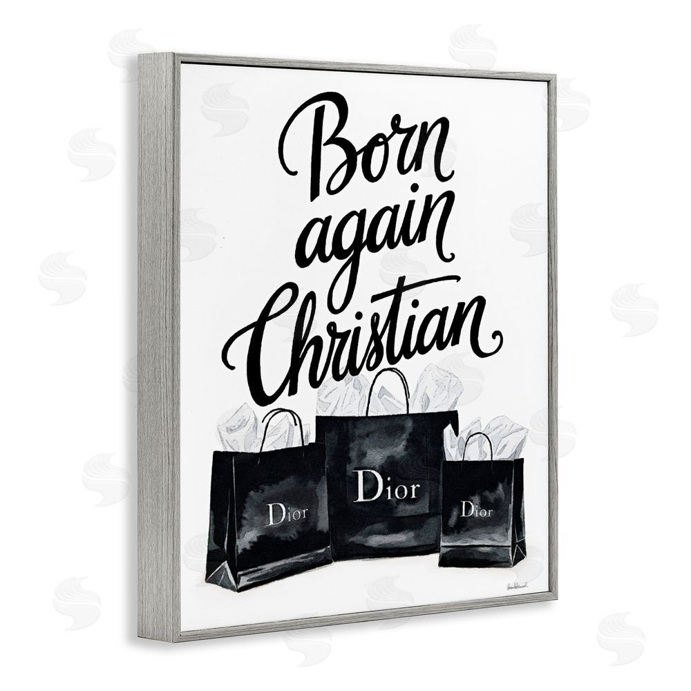 Amanda Greenwood Shopping Born Again Christian Gray Framed Giclee Print Wall Art
