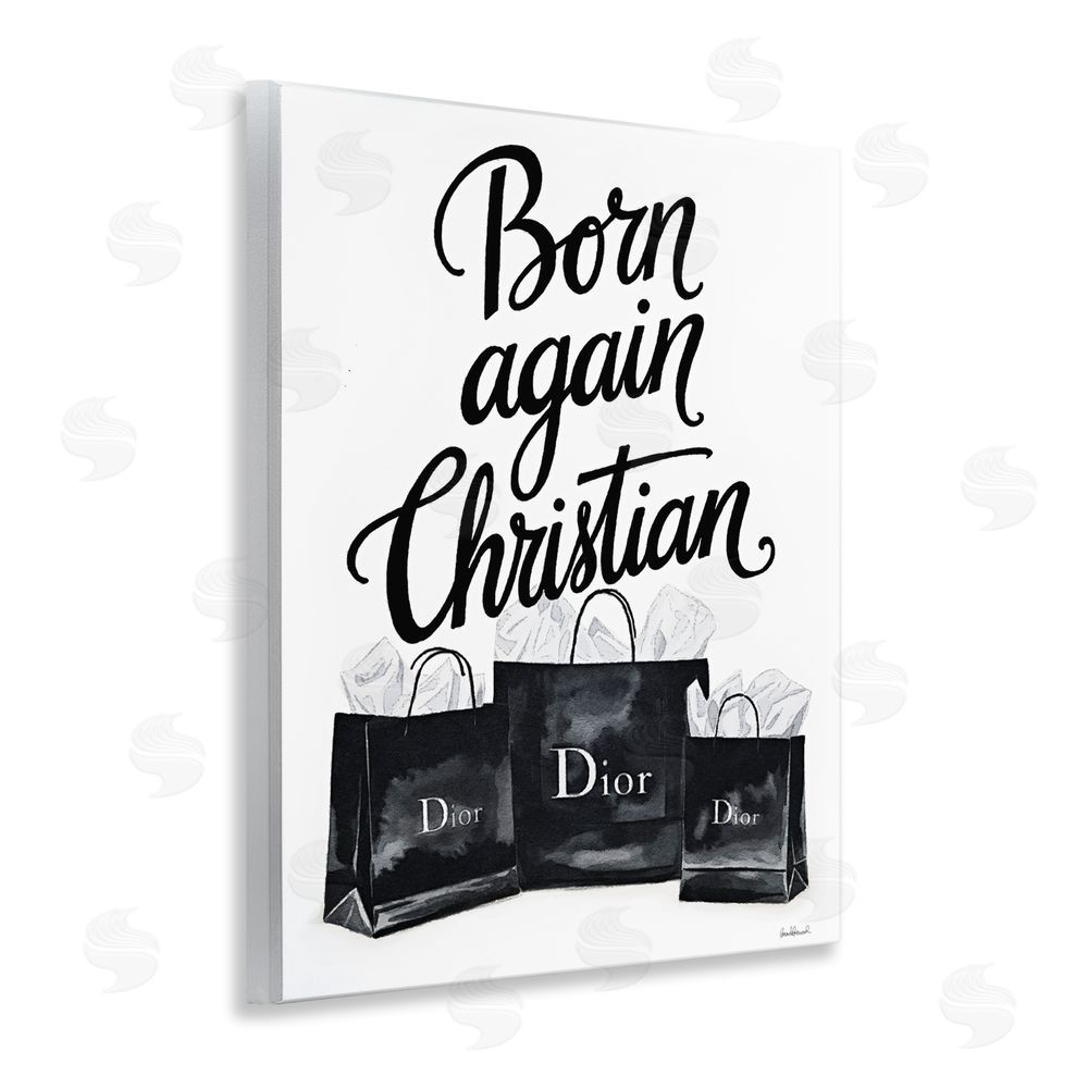 Amanda Greenwood Shopping Born Again Christian Wooden Wall Plaque Art Print