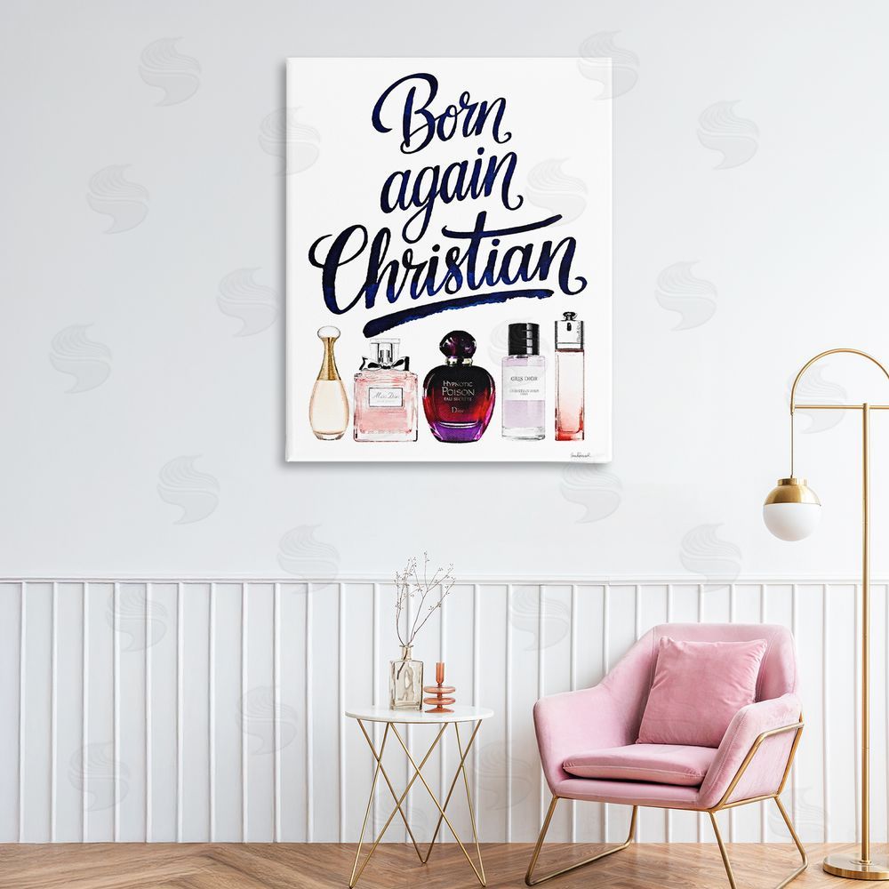 Amanda Greenwood Born Again Christian Skincare Stretched Canvas Wall Art Print in Room
