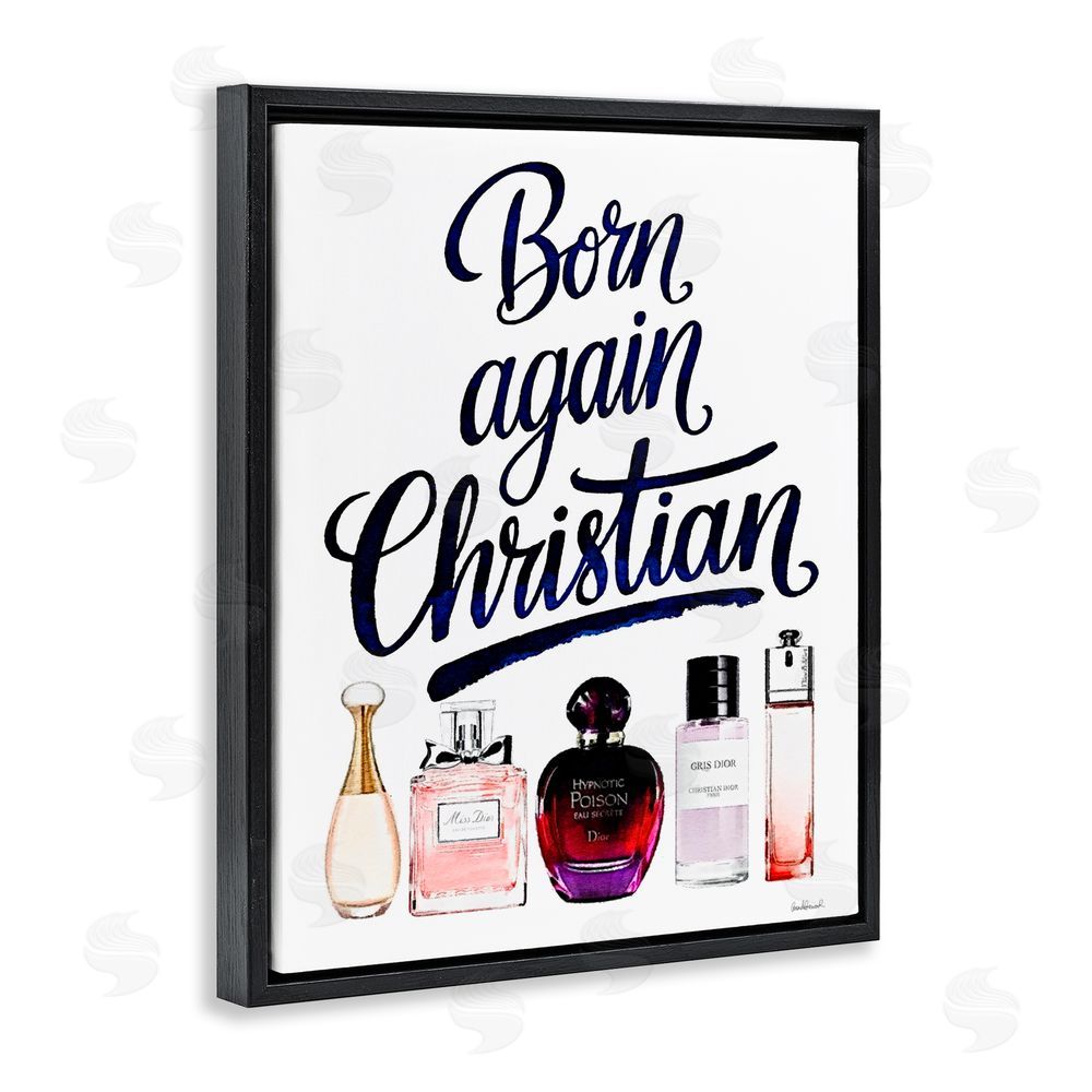 Amanda Greenwood Born Again Christian Skincare Black Floating Frame Canvas Wall Art Print