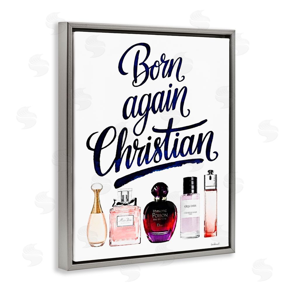 Amanda Greenwood Born Again Christian Skincare Gray Floating Frame Canvas Wall Art Print