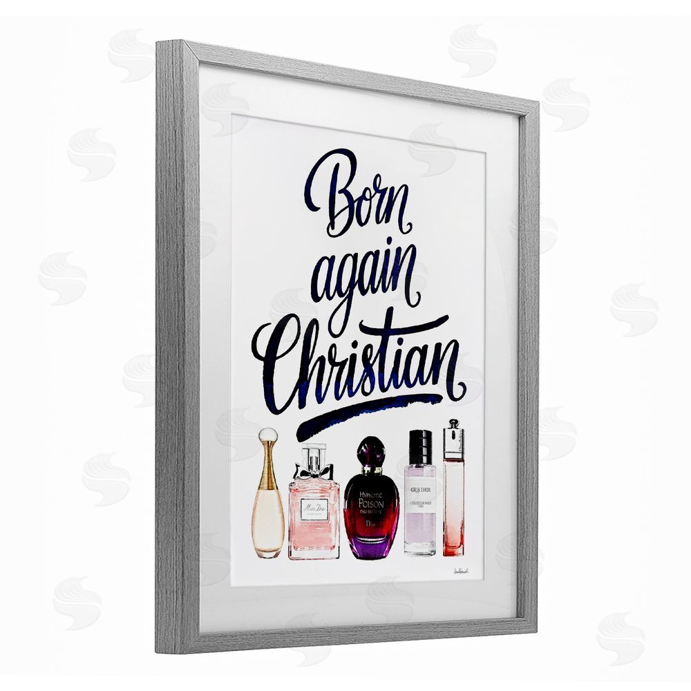 Amanda Greenwood Born Again Christian Skincare Gray Framed Print Under Glass Wall Art