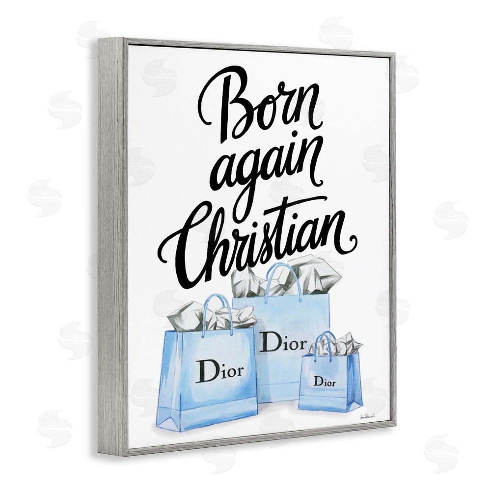 Amanda Greenwood Glam Bags Born Again Christian Gray Framed Giclee Print Wall Art