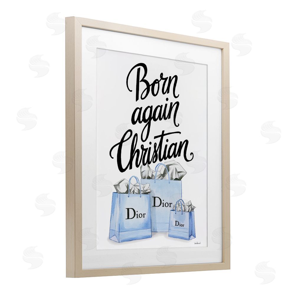Amanda Greenwood Glam Bags Born Again Christian Brown Framed Print Under Glass Wall Art