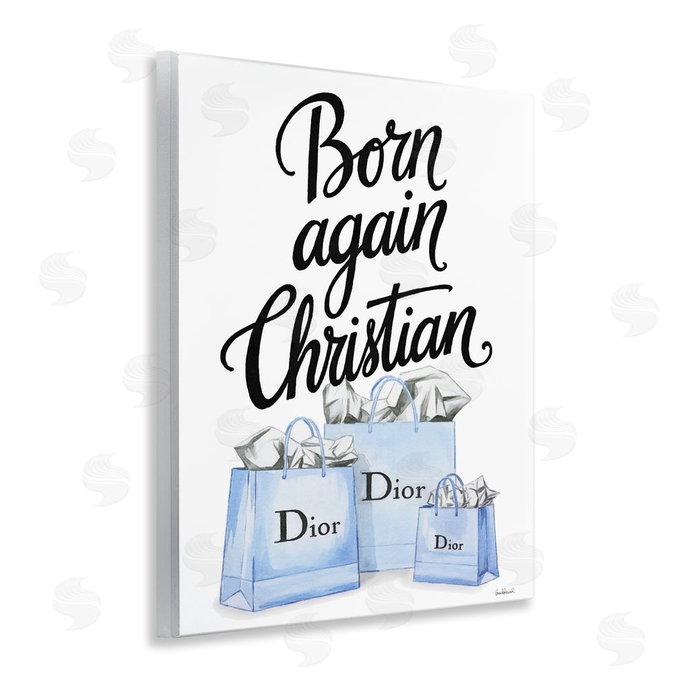 Amanda Greenwood Glam Bags Born Again Christian Wooden Wall Plaque Art Print