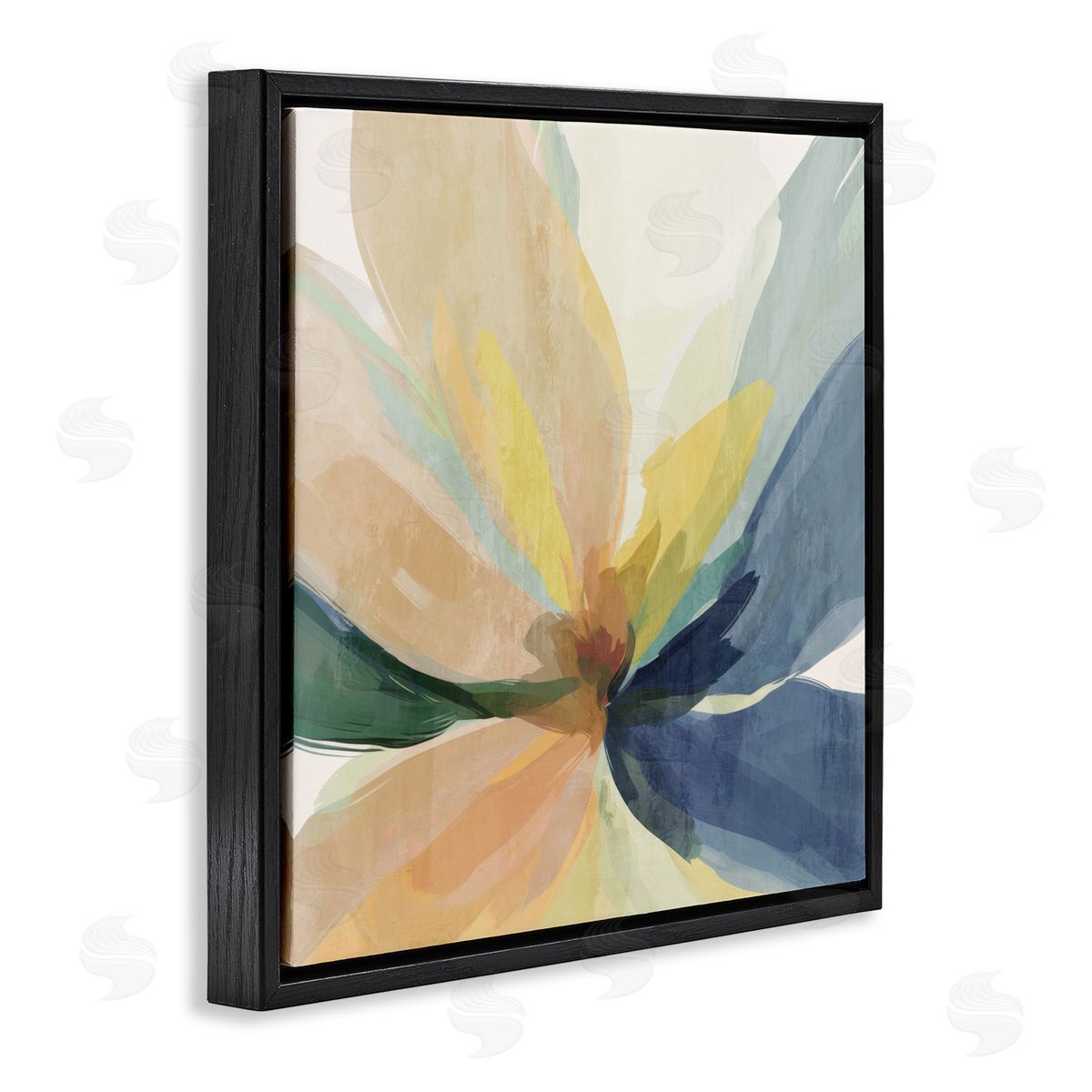 Irena Orlov Flared Abstract Neutral Petals Black Floating Frame Canvas Wall Art Print