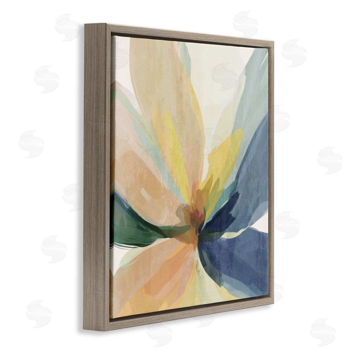 Irena Orlov Flared Abstract Neutral Petals Brown Floating Frame Canvas Wall Art Print