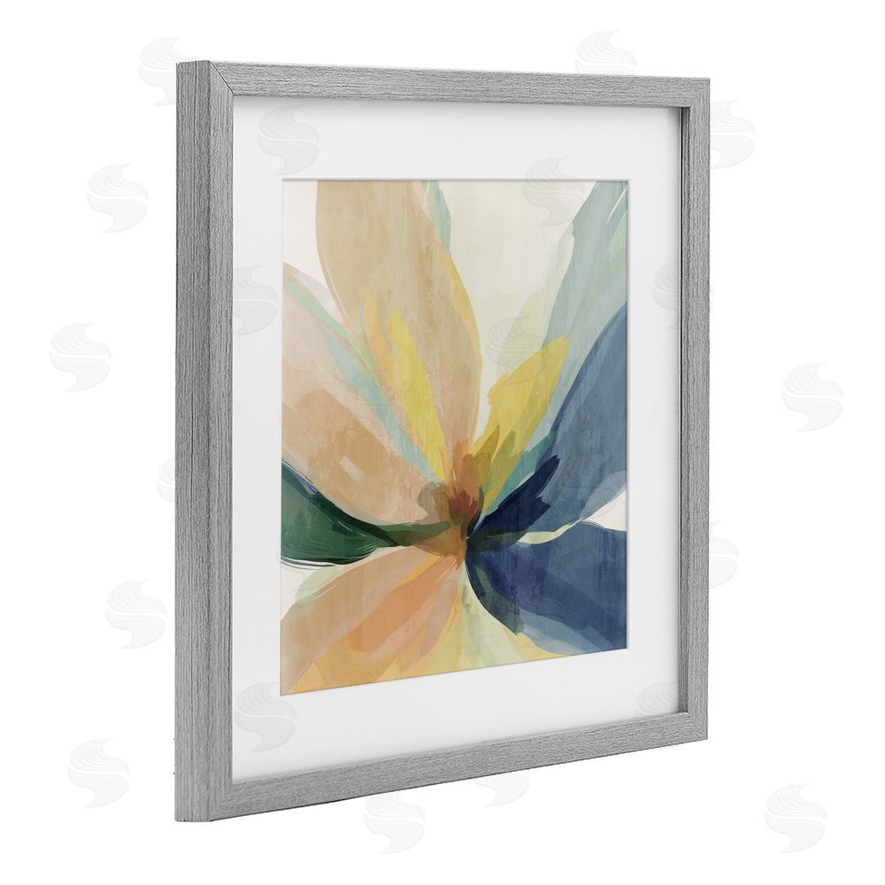 Irena Orlov Flared Abstract Neutral Petals Gray Framed Print Under Glass Wall Art