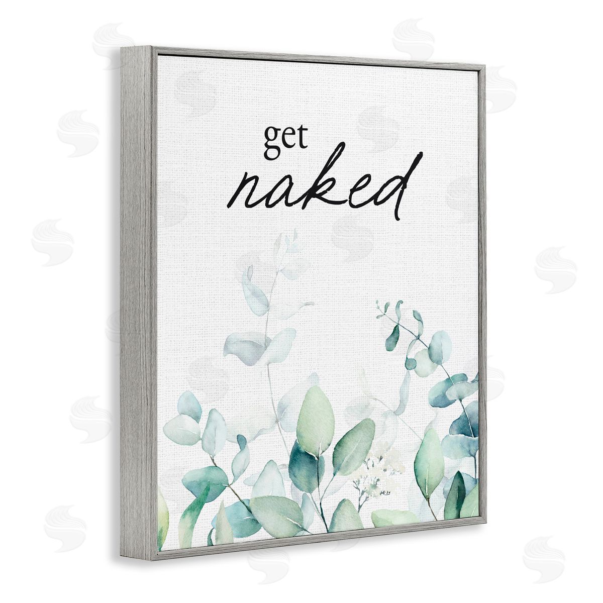 Lettered and Lined Get Naked Minimal Herbs Gray Framed Giclee Print Wall Art