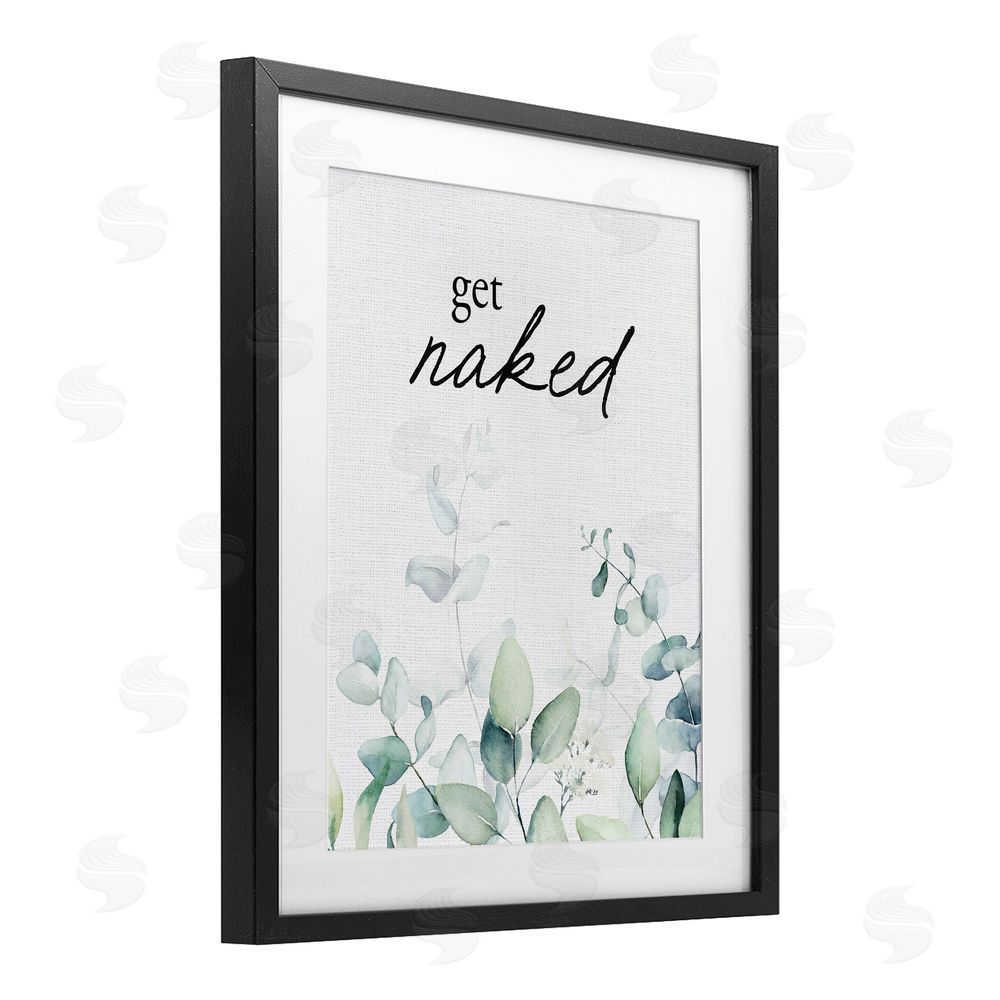 Lettered and Lined Get Naked Minimal Herbs Black Framed Print Under Glass Wall Art