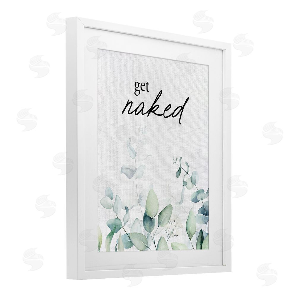 Lettered and Lined Get Naked Minimal Herbs White Framed Print Under Glass Wall Art