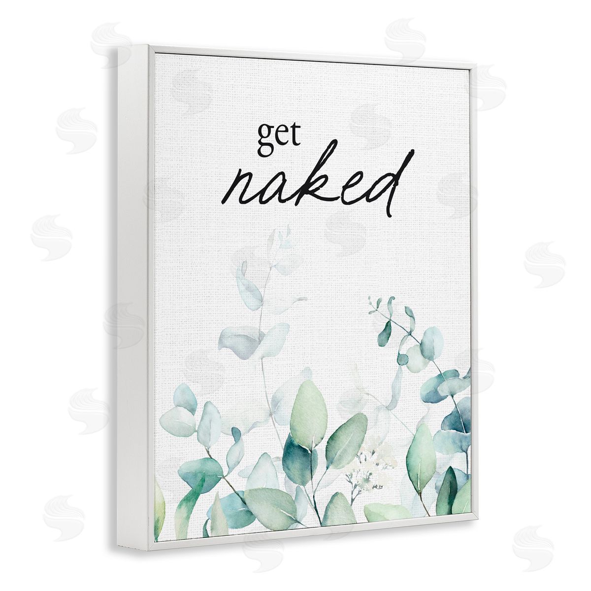 Lettered and Lined Get Naked Minimal Herbs White Framed Giclee Print Wall Art