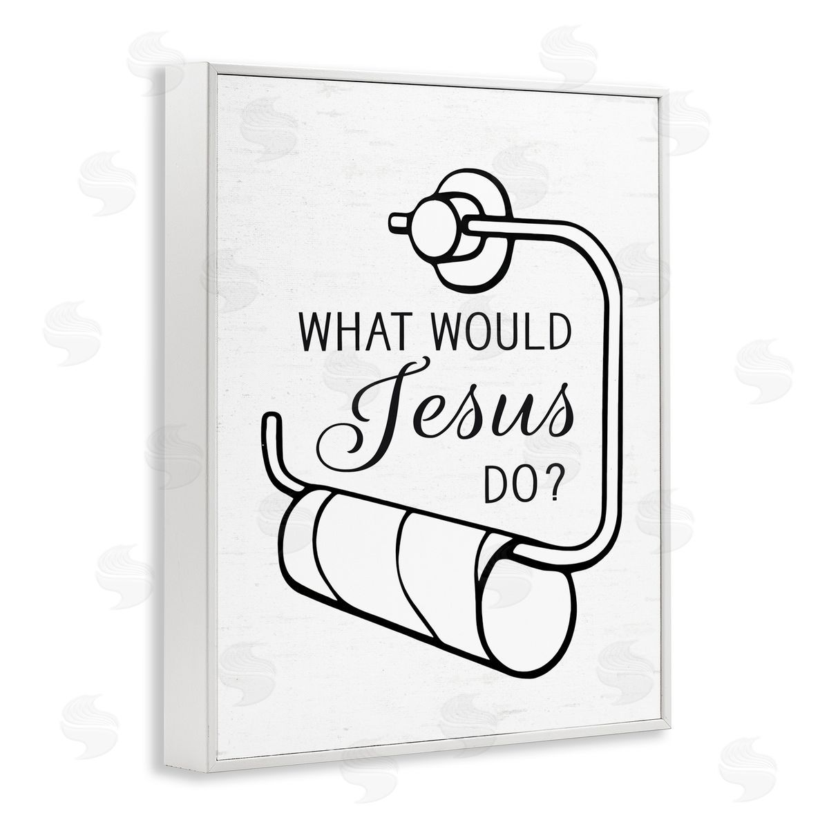 Lettered and Lined What Would Jesus Do Toilet Paper White Framed Giclee Print Wall Art
