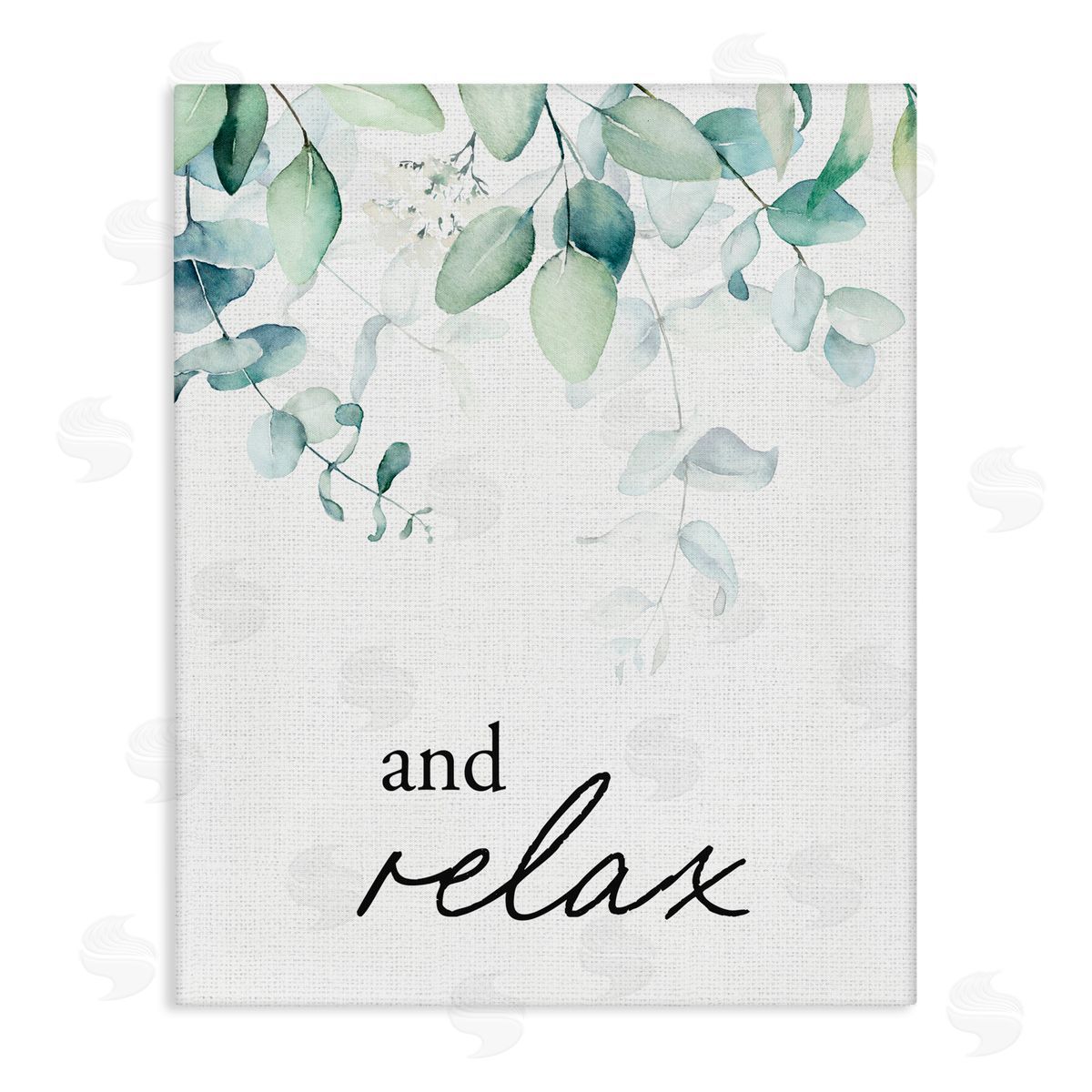 Lettered and Lined And Relax Minimal Herbs Stretched Canvas Wall Art Print
