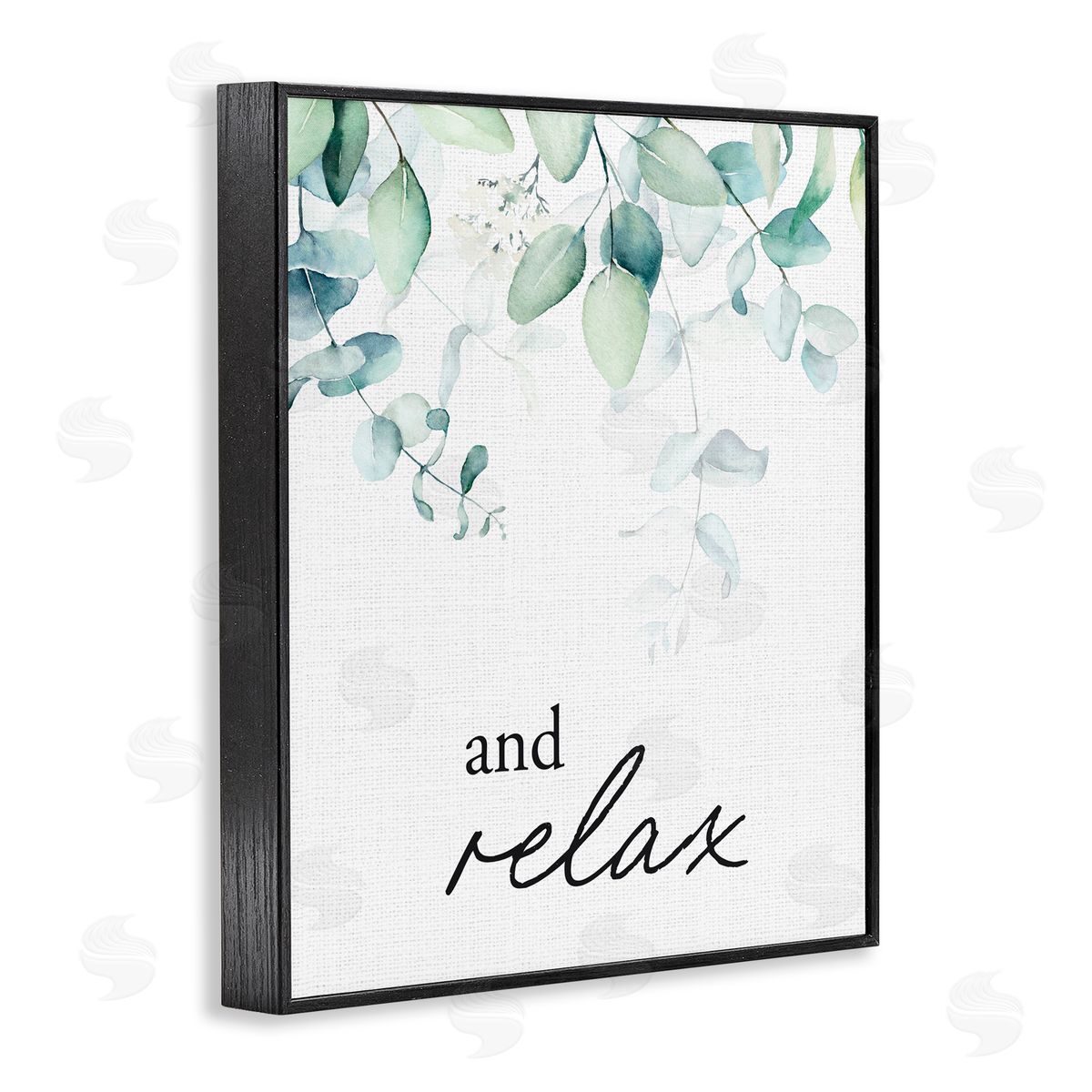 Lettered and Lined And Relax Minimal Herbs Black Framed Giclee Print Wall Art