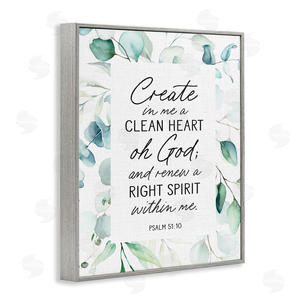 Lettered and Lined Clean Heart & Right Spirit Gray Framed Giclee Print Wall Art