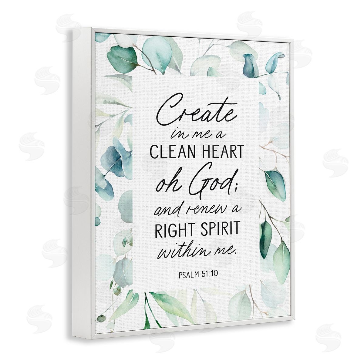 Lettered and Lined Clean Heart & Right Spirit White Framed Giclee Print Wall Art