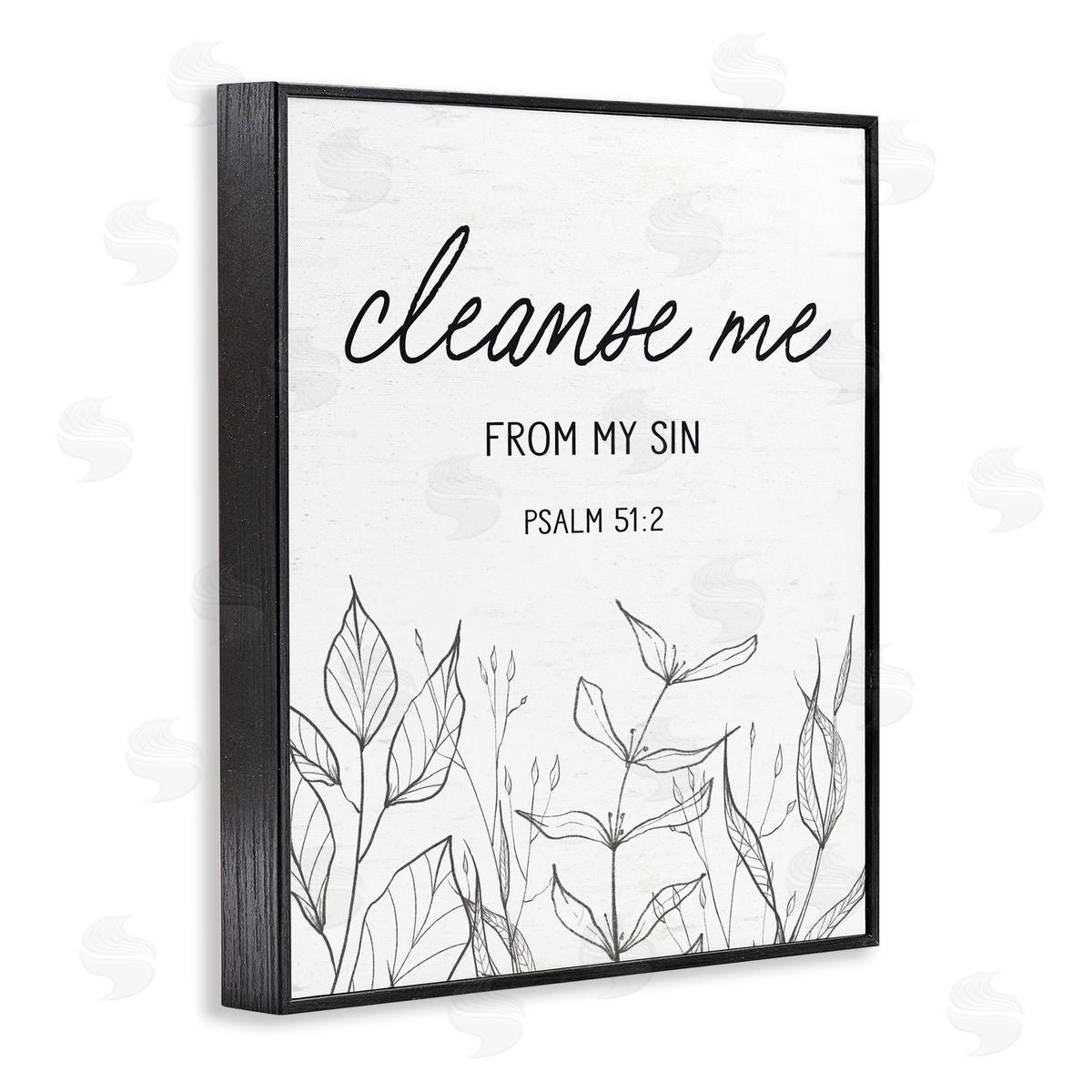 Lettered and Lined Cleanse Me From Sin Black Framed Giclee Print Wall Art