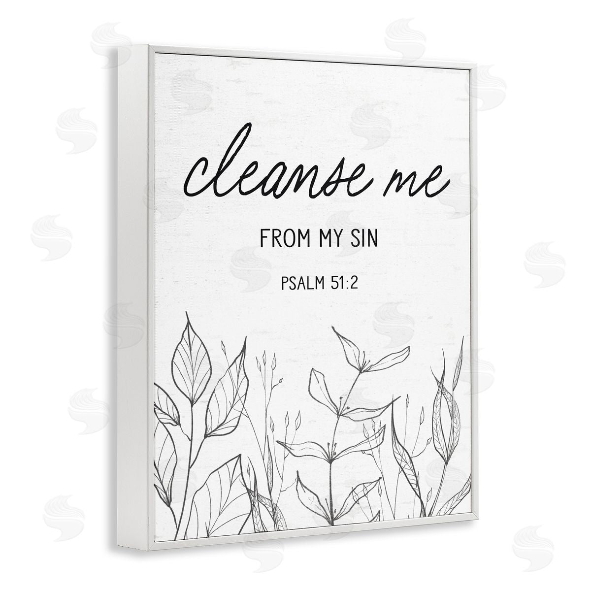 Lettered and Lined Cleanse Me From Sin White Framed Giclee Print Wall Art
