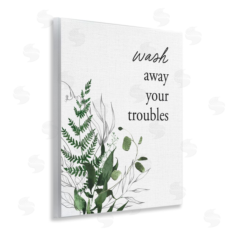 Lettered and Lined Forest Foliage Wash Away Wooden Wall Plaque Art Print