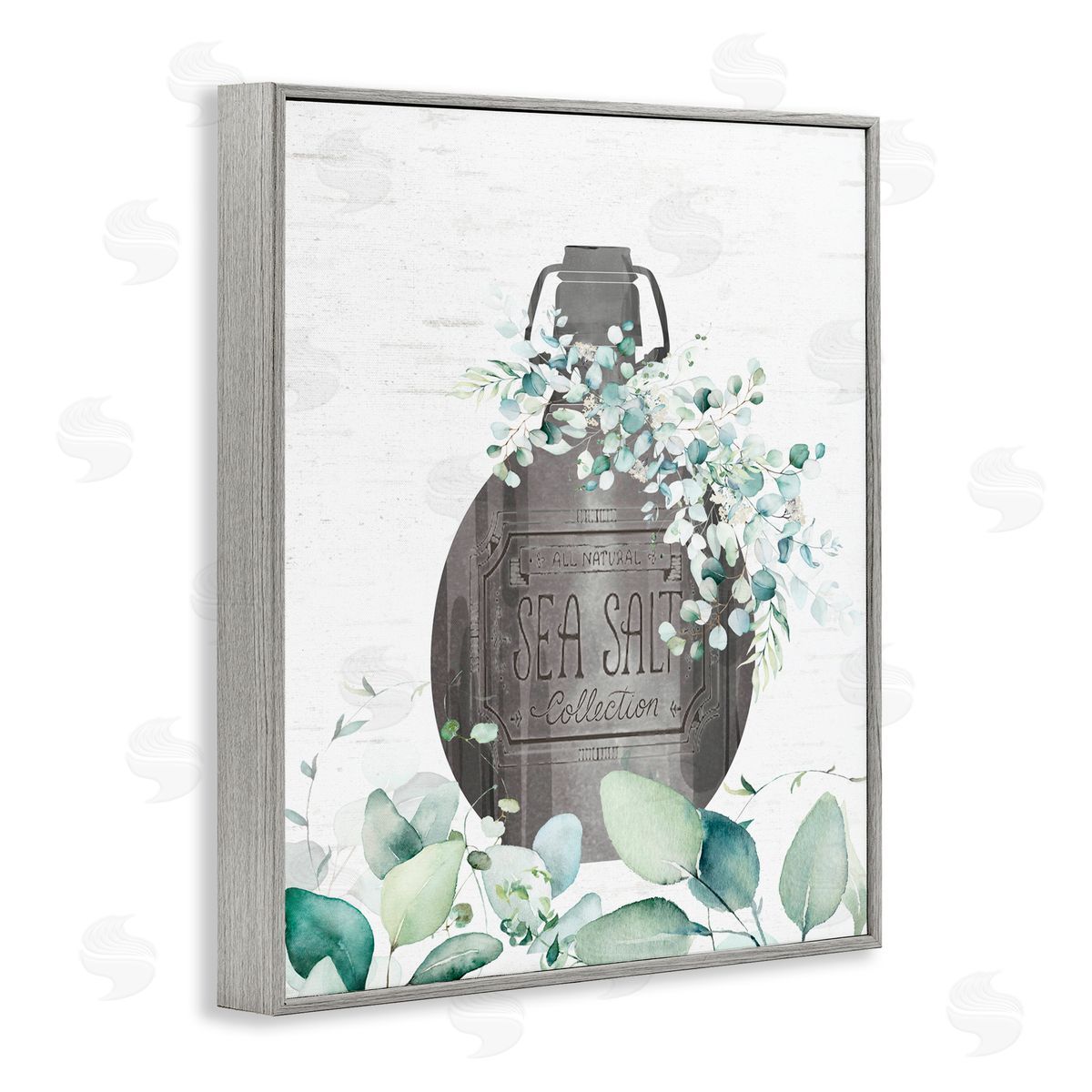 Lettered and Lined Sea Salt Collection Bottle Gray Framed Giclee Print Wall Art