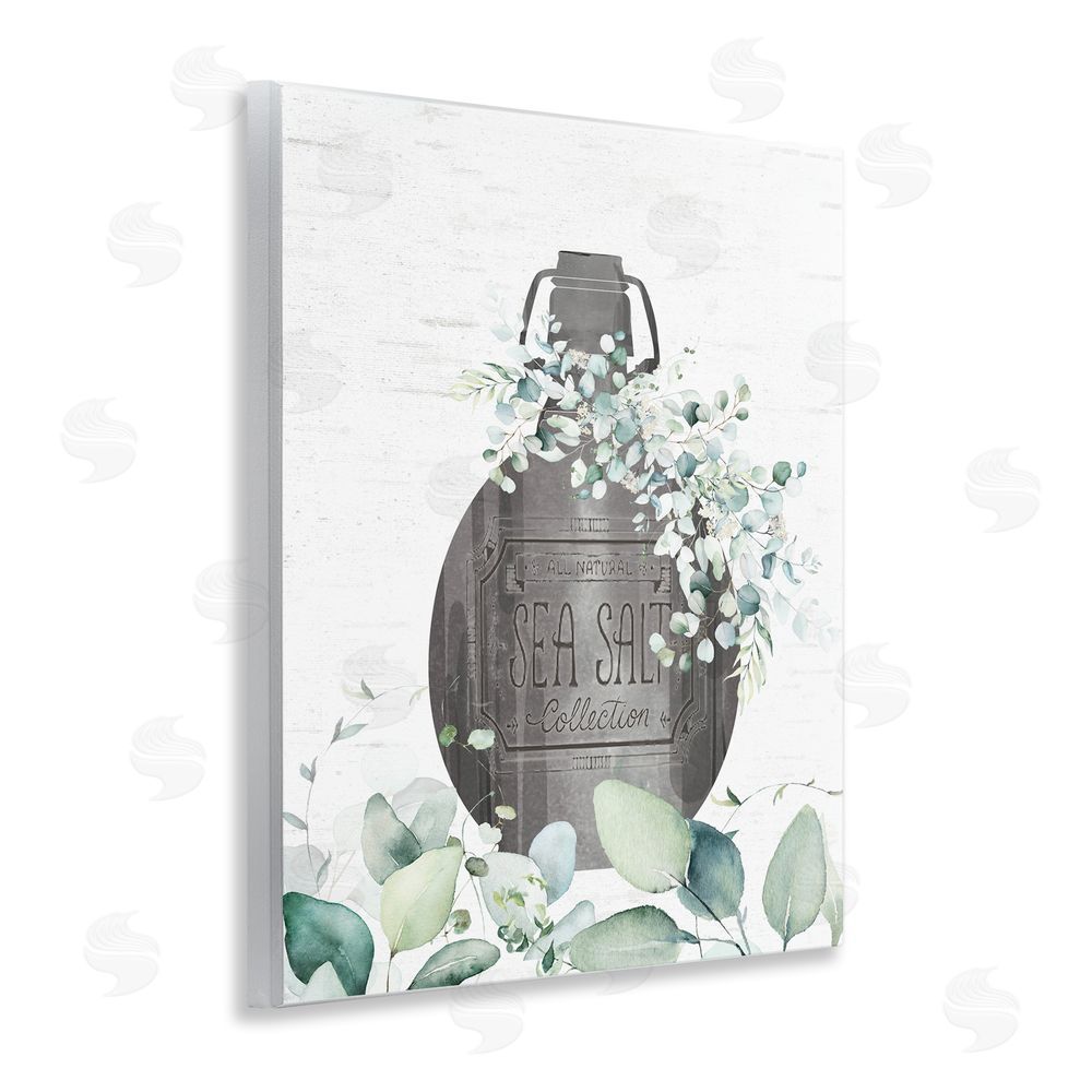 Lettered and Lined Sea Salt Collection Bottle Wooden Wall Plaque Art Print