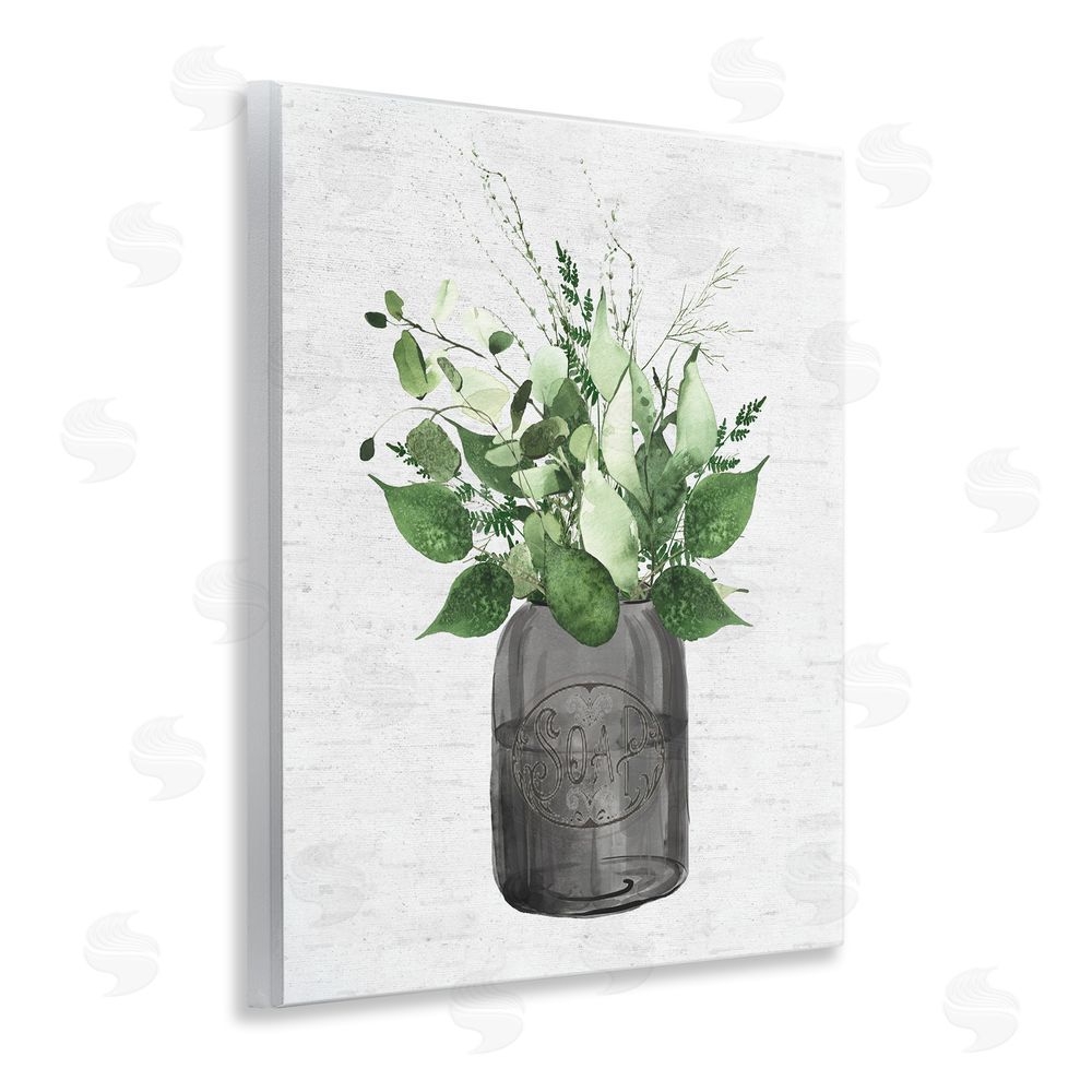 Lettered and Lined Vintage Soap Jar Herbs Wooden Wall Plaque Art Print